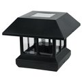 Northern International Inc Northern International Black Plastic Solar Post Light With White LED Light & Cle GL23124BK